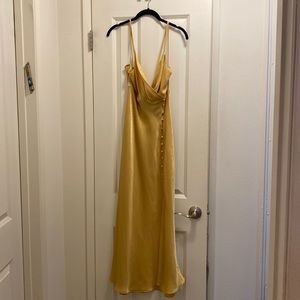 NWT Zara Satin Yellow Dress XL
